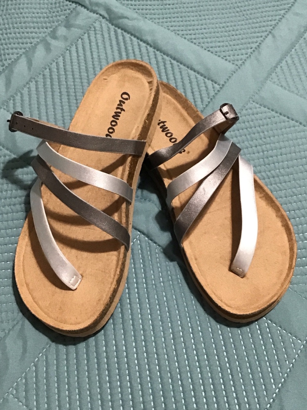 Outwoods Silver Strappy Sandals